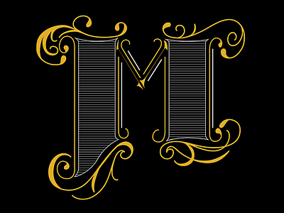 M illustrator letters m typography