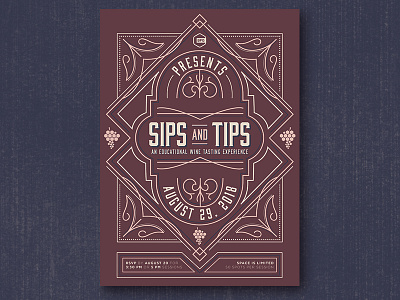 Sips & Tips art deco bourbon typeface e vite email evite invitation wine