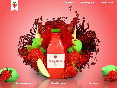 Tasty Juice daily 003 after effects c4d cinema 4d daily graphic design octane realflow render