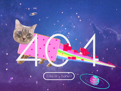 Space Kitty daily 008 404 after effects cinema 4d daily ui design mocha mograph motion graphics sketch and toon ui ux