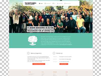 TalentCampDk web design web
