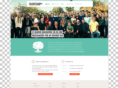 TalentCampDk web design