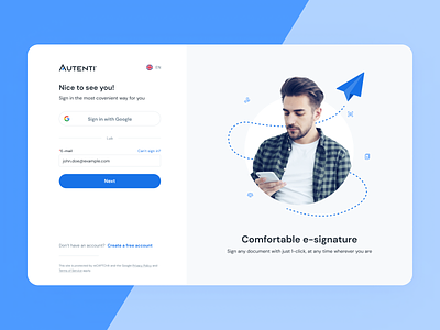 Sign-in – Autenti app app autenti clean e signature e-sign forms illustration log in minimal modern onboarding sign in simple trending ui ux