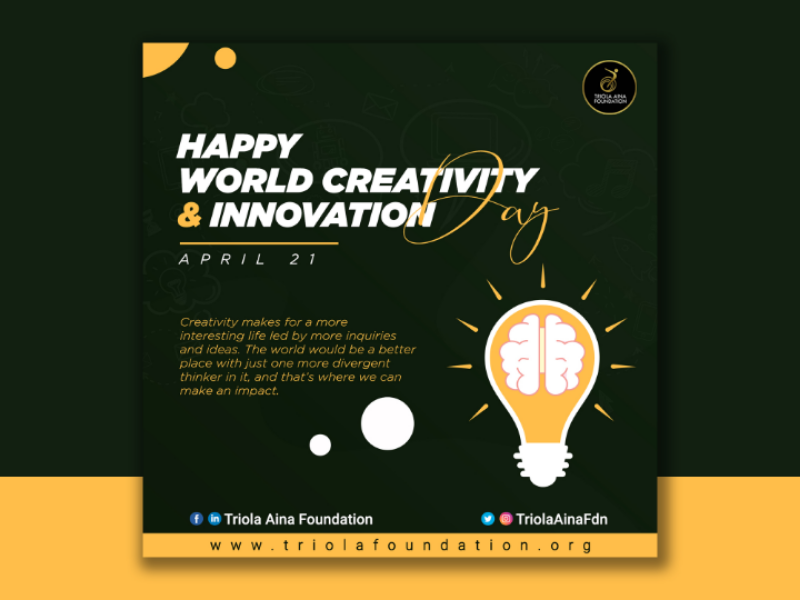 Creative day. World creativity. April 21 World Day of creativity and Innovation.