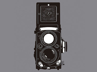 Camara Rolleiflex Ilustración antigua black cámara ilustración past white