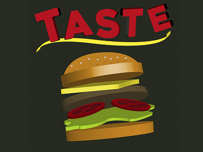 Taste 3D bogota colombia food formas hamburger ilustracion
