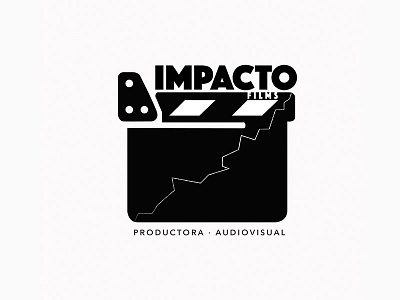 Logo para Impacto films audiovisual cine concepto diseño films identidad logo productora