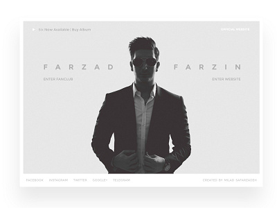 Farzad Farzin — Official Website design farzadfarzin flat interface intro media musician singer ui uidesign ux