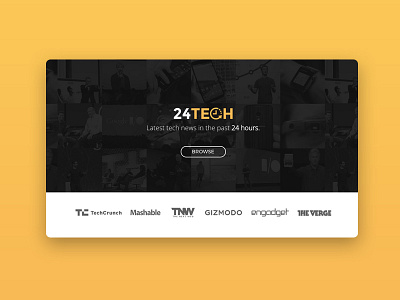 24 Tech – Latest tech news today! aggregator cloud intro landing news technology ui uidesign ux