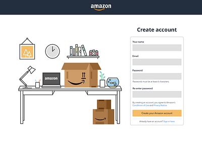 Redesign of Amazon's Sign Up Page