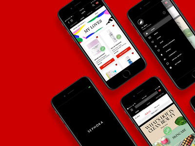 Sephora Redesign: Loves List and Navigation Drawer app ui beauty app branding design ecommerce mobile prototype redesign sephora sketch ui ux wish list