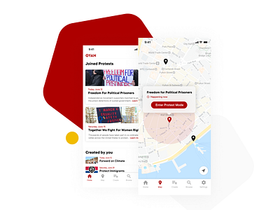 OYAN – Platform for protestors to keep each other safe app design branding figma ios app map mobile protest prototype ui ui design user interface ux ux research