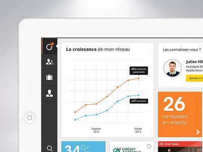 New Viadeo iPad APP app design france ipad network paris photoshop social ui ux viadeo