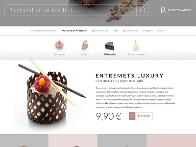 Aelia product page ecommerce food luxury navigation pastry product page ui ux