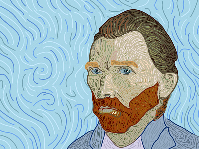 Digital Self Portrait art digital drawing dribbble graphic design illustration illustrator new style painting portrait self portrait van gogh