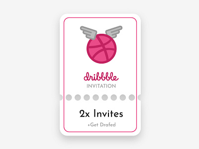 2x Dribbble Invitations 2d design icon illustration invitation invite minimal ui