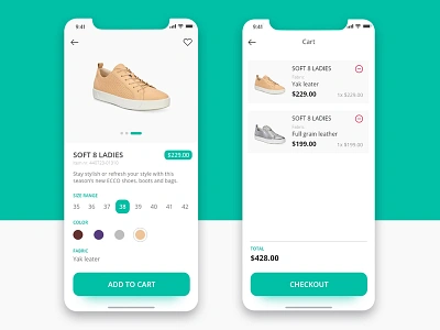 Daily UI - #012 Product Screen 2d app art cart color daily dailyui dailyui012 design dribbble ios iphone iphonex minimal product shoes ui user experience user interface ux