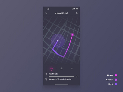 Daily UI - #020 Location Tracker 2d app art color dailyui dailyui020 dark design dribbble ios iphone location location tracker map minimal pink ui user experience user interface ux