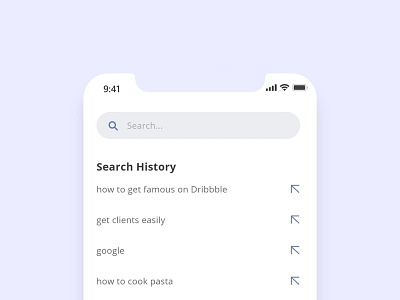Daily UI - #022 Search 2d app application art blue color daily 100 challenge dailyui design dribbble ios iphone light minimal search search bar ui user experience user interface ux