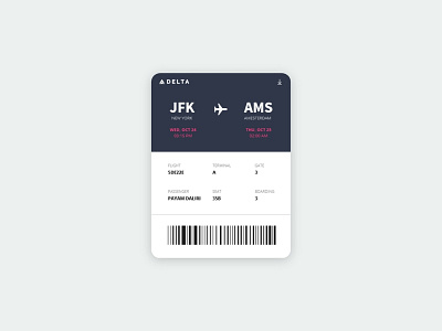 Daily UI - #024 Boarding Pass