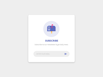 Daily UI - #026 Subscribe 2d app blue color dailydesign dailyui design dribbble email form illustration material design subscribe ui user experience user interface ux