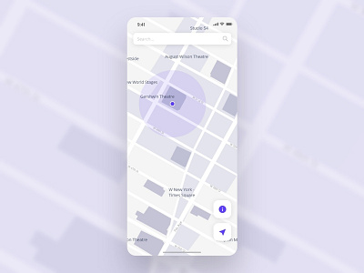 Daily UI - #029 Maps 2d app art blue color dailyui design dribbble google googlemaps ios iphone maps minimal new york purple ui user experience user interface ux