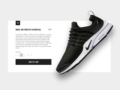 Daily UI - #036 Special Offer 2d air presto essential art branding dailyui dark design dribbble illustration minimal nike nike air shoe simple special offer typography ui user experience user interface ux
