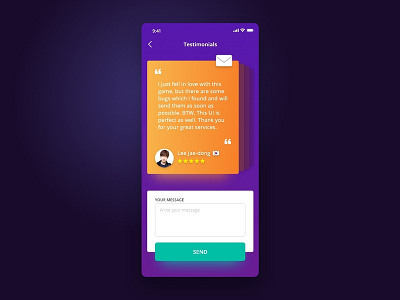 Daily UI - #039 Testimonials 2d app art color dailyui design dribbble fresh colors grad gradiant gradient color icon illustration ios iphone testimonial ui user experience user interface ux