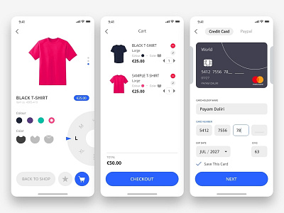 Daily UI - #058 Shopping Cart 2d app art blue branding cart color dailyui design dribbble ecommence illustration ios iphone minimal ui user experience user interface ux web design