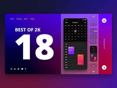 Daily UI - #063 Best of 2018 2018 trends 2d app art color colorful dailyui design dribbble grabient gradient illustration ios iphone ui user experience user interface ux vector web design