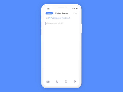 Daily UI - #081 Status Update 2d animation 2d app art blue color dailyui design dribbble icon illustration interaction design ios iphone minimal status update ui user experience user interface ux