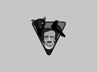 Daily UI - #084 Badge 2d app art badge color dailyui dark design dribbble edgar allan poe graphic design grey illustraor illustration illustrations ios logo minimal ui ux