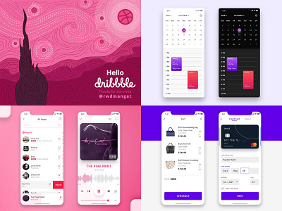 2018 Year Review 👏 2018 2019 2d app art color dailyui debut design dribbble illustration ios iphone top 4 ui user experience user interface ux web year review
