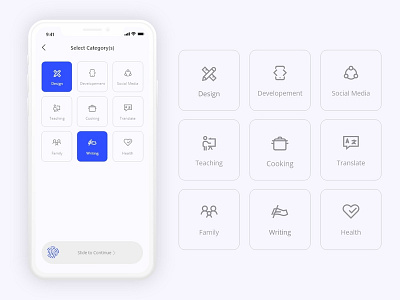 Daily UI - #099 Category 2d app art category color dailyui design dribbble icon illustration ios iphone light logo minimal ui user experience user interface ux vector