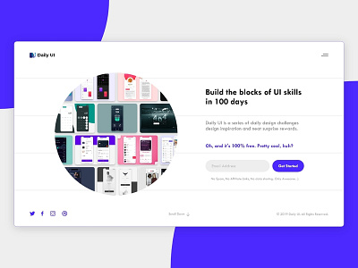 Daily UI - #100 Redesign Daily UI Landing Page 2d app art color daily 100 challenge daily ui completed dailyui design dribbble icon illustration ios iphone logo minimal ui user experience user interface ux web
