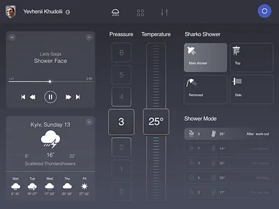 Shower Interface concept design future shower future user interface shower shower ui ui ux