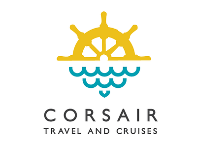 Corsair logo design adventure agency cruises tourism travel