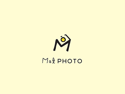 Logo design proposal for Mat Photographer camera initial lens m photo photographer