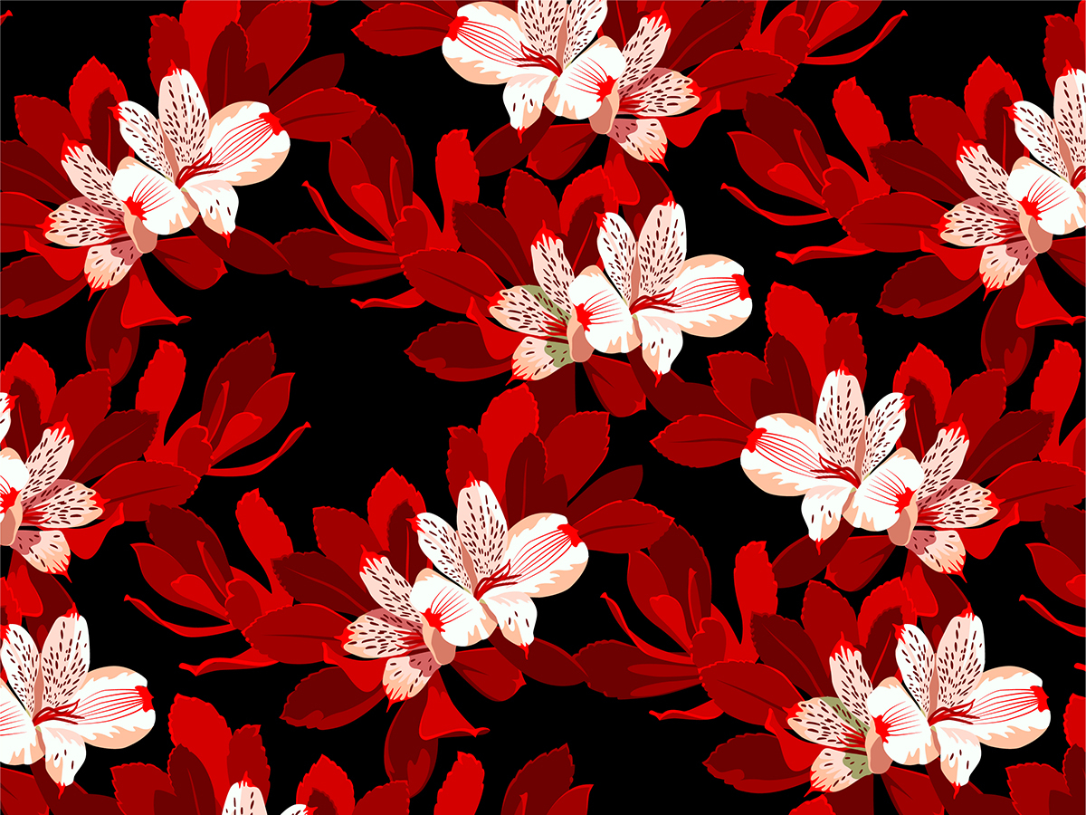 Red and Black Floral Patterns