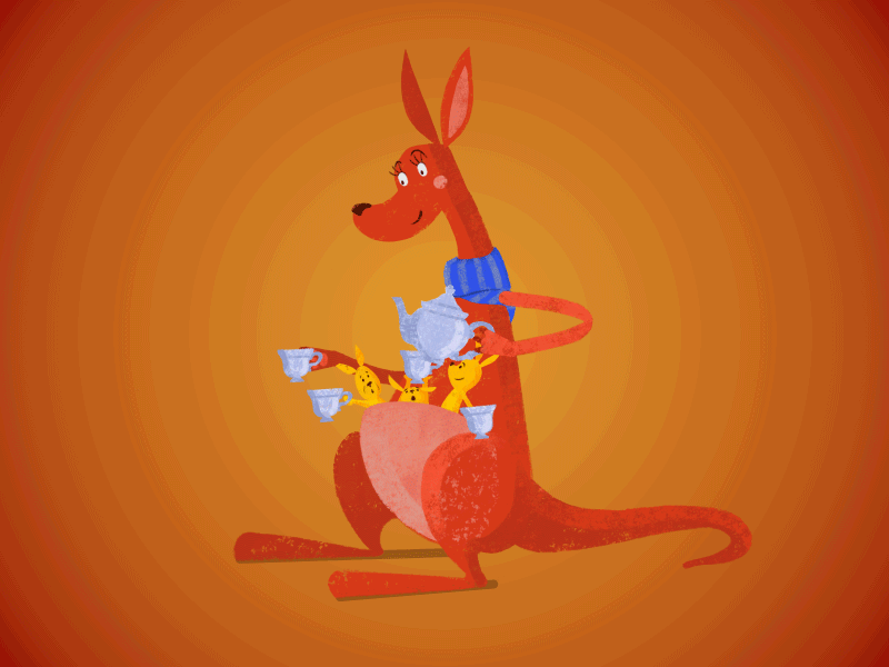 Kangaroo advertising after effects animation duik gif
