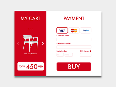 Daily UI 002 - Credit Card Checkout credit card daily ui design ios ipad red sketch ui ui design user interface ux ux design