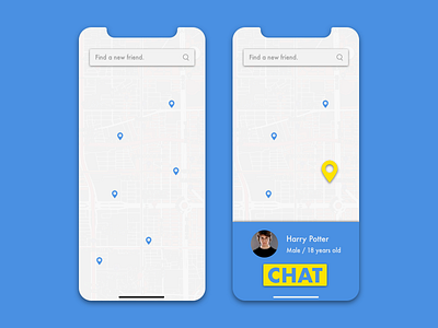 Daily UI 029 - Map blue daily ui design ios iphone map sketch ui ui design user interface ux ux design