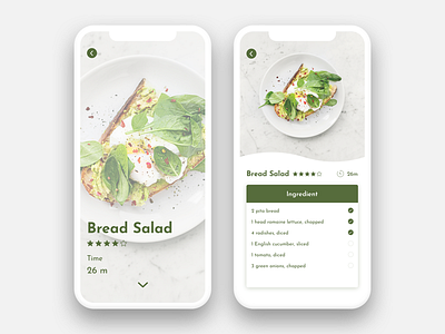 Daily UI 040 - Recipe daily ui design green ios iphone recipe sketch ui ui design user interface ux ux design