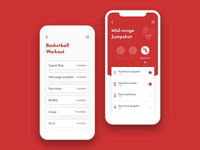 Daily UI 041 - Workout tracker daily ui design ios iphone red sketch ui ui design user interface ux ux design workout