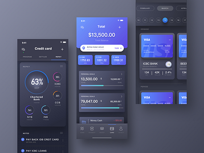 Wallet and Card Page of Finance APP