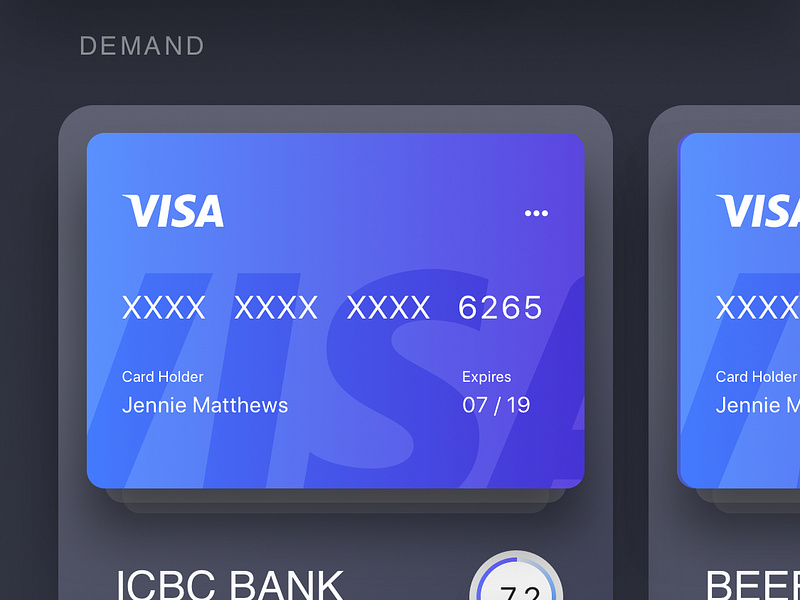 Wallet and Card Page of Finance APP by Phaethon Hao for UIGREAT Studio ...