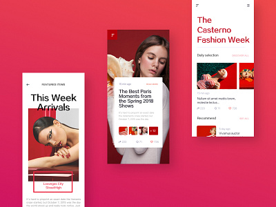 Fashion recommend APP Concept 2 concept e commerce fashion red