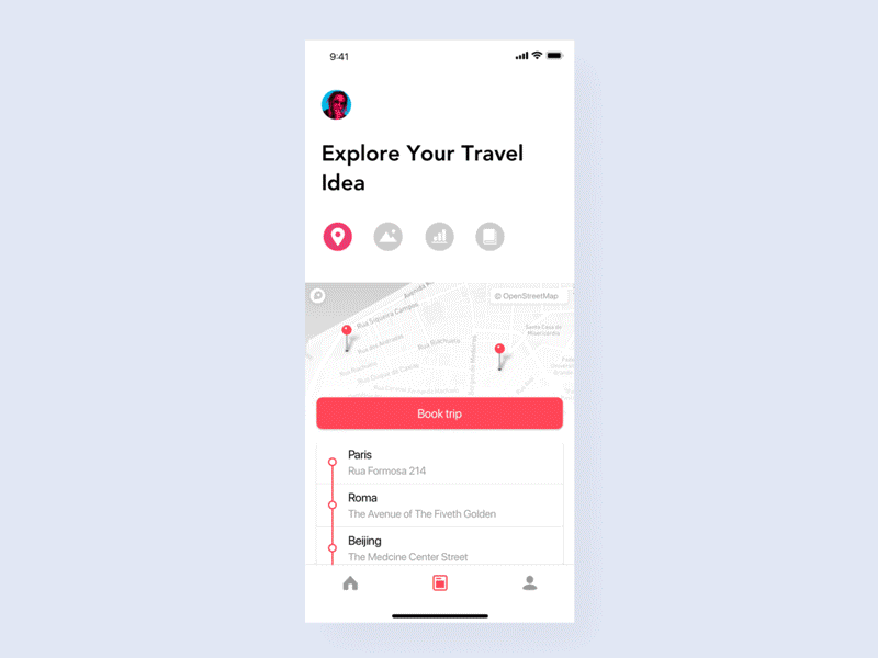 Inspire Page Animation for Travel App