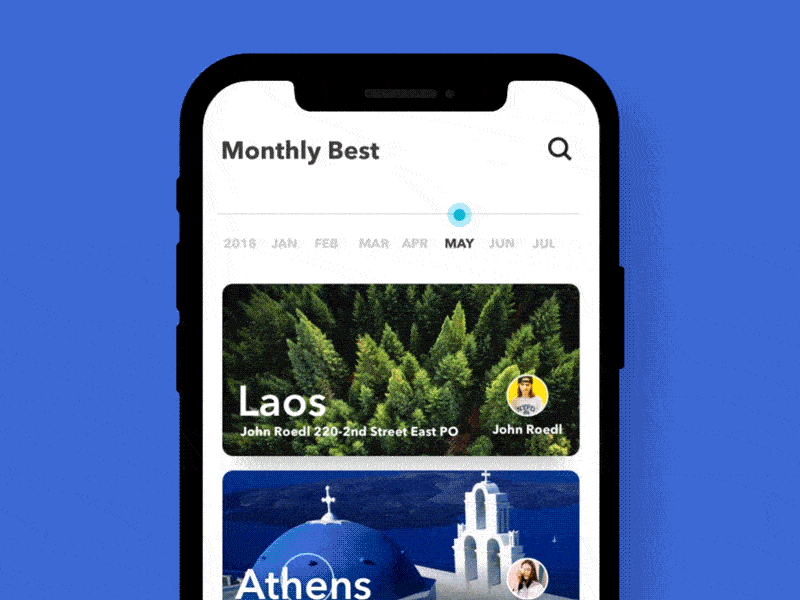 Card Animation for Travel App by Phaethon Hao for UIGREAT Studio on Dribbble