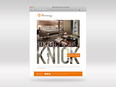 Knick Bounce Back Email Template branding design email campaign grahic design hotel hotel branding mock up new york city
